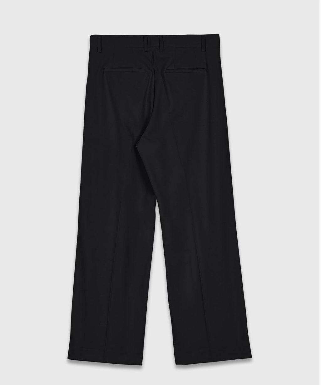 Double Pleat Semi-Wide Slacks Black - detail 1