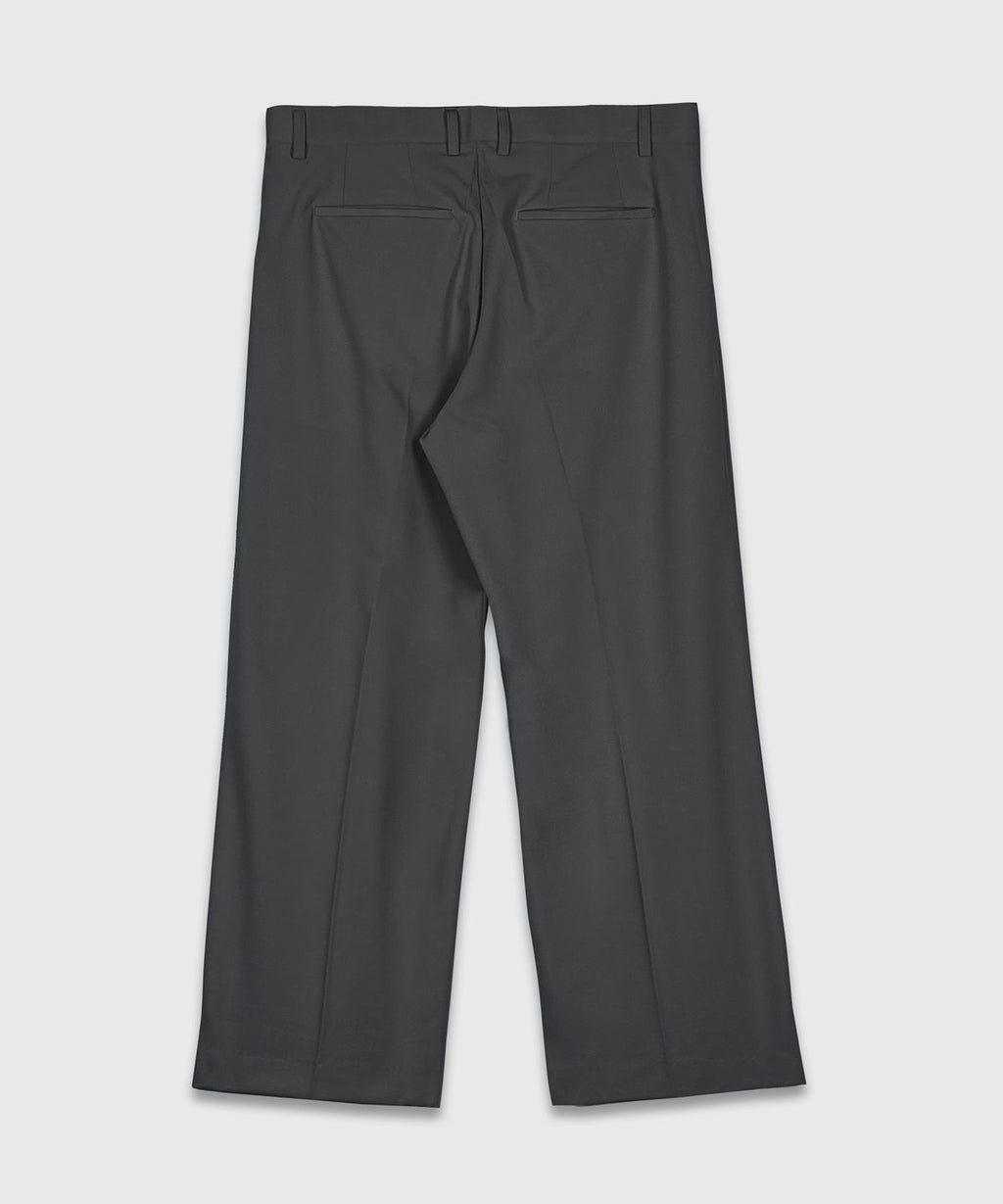 Double Pleat Semi-Wide Slacks Charcoal - detail 1