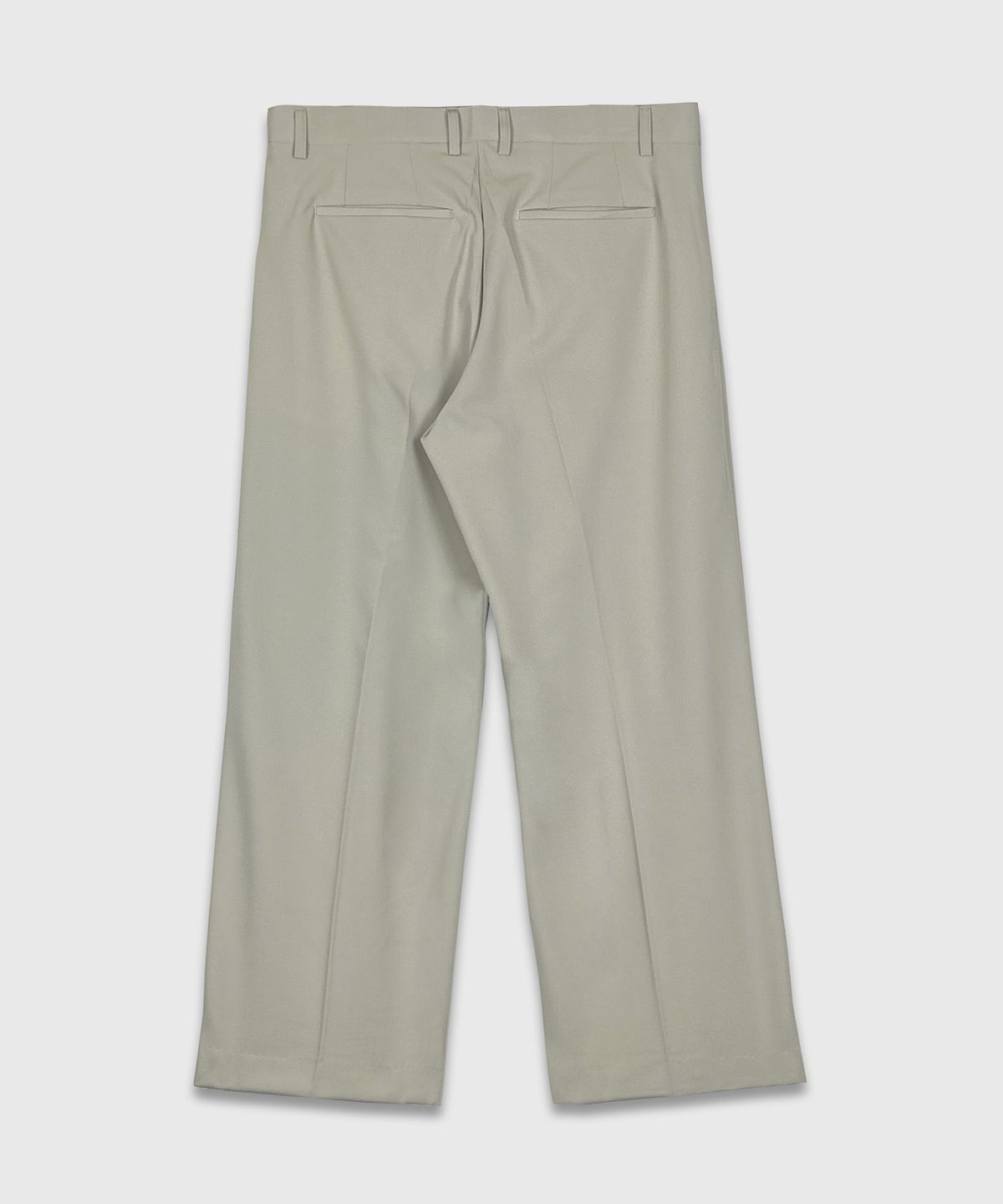 Double Pleat Semi-Wide Slacks Cream - detail 1