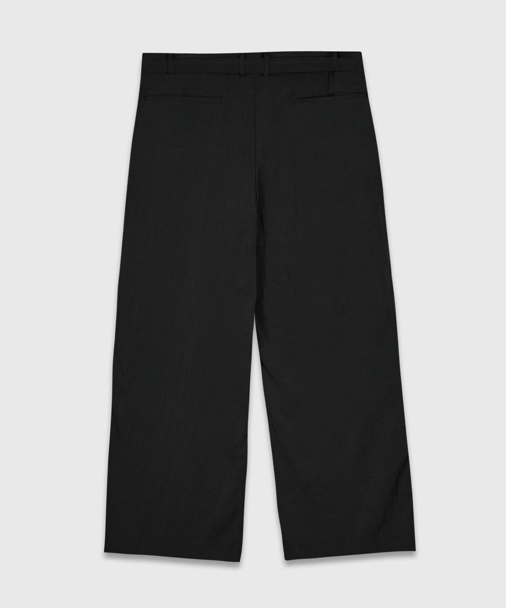 Belted Wide Slacks Black - detail 1