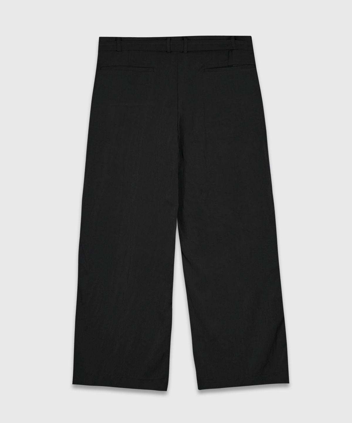 Belted Wide Slacks Black - detail 1