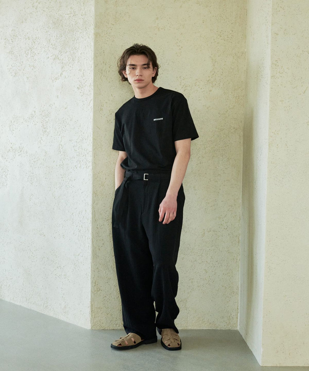 Belted Wide Slacks Black - detail 2