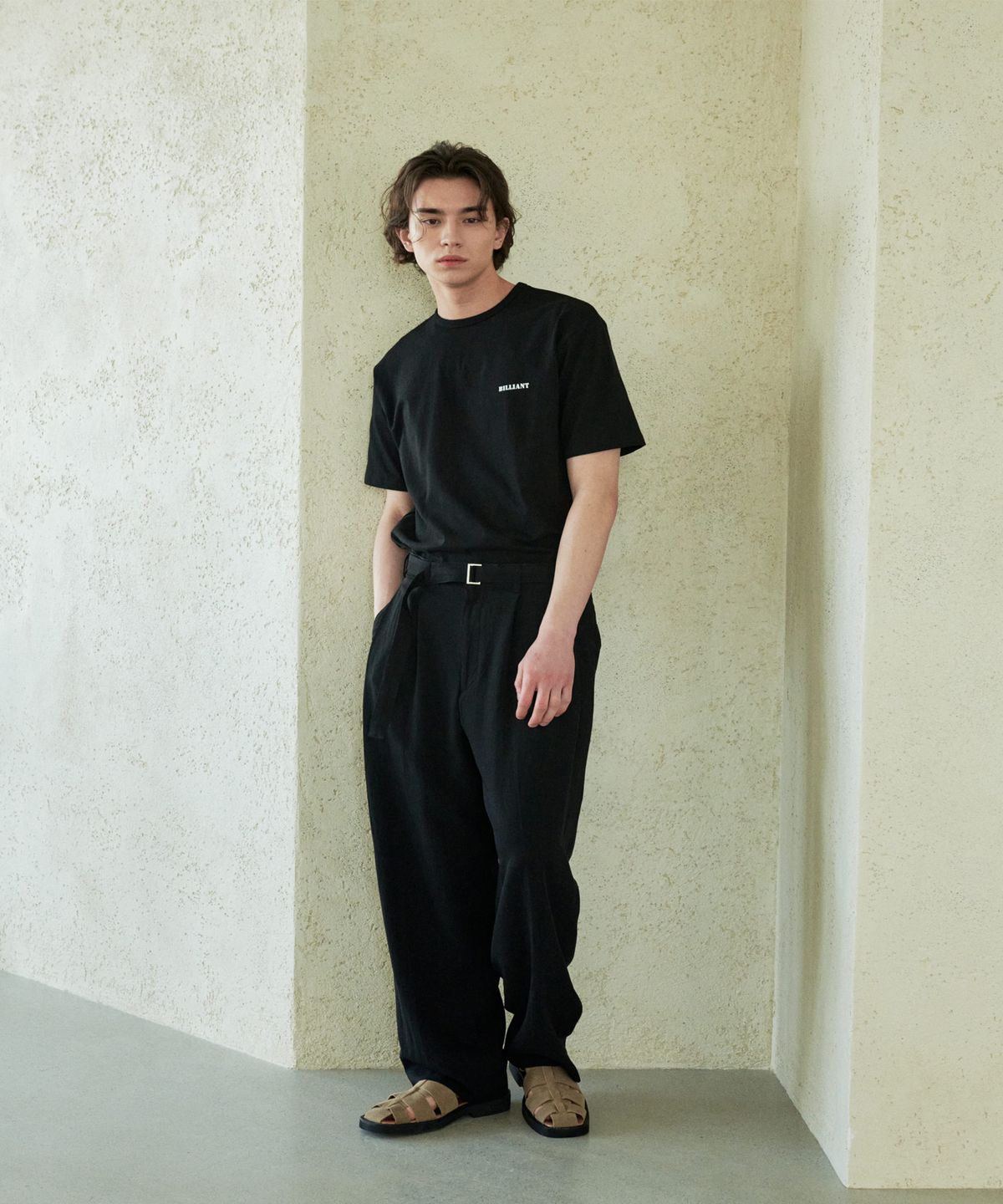 Belted Wide Slacks Black - detail 2