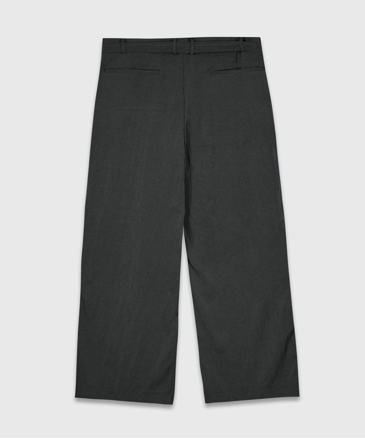 Belted Wide Slacks Charcoal - detail 1