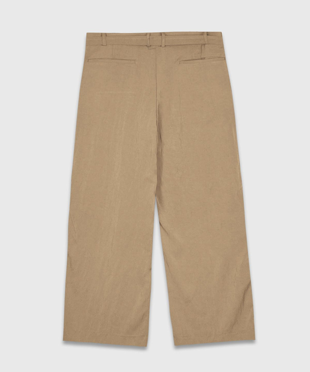 Belted Wide Slacks Beige - detail 1