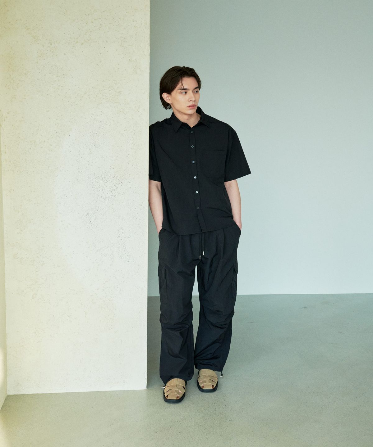 Wind Cargo Parachute String Pants Black - detail 2