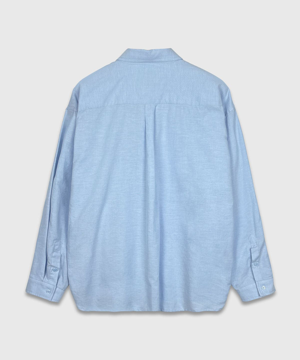 Oxford Basic Over Shirt Sky Blue - back