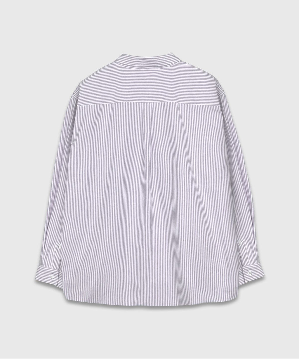 Oxford Stripe Over Shirt Purple - detail 1