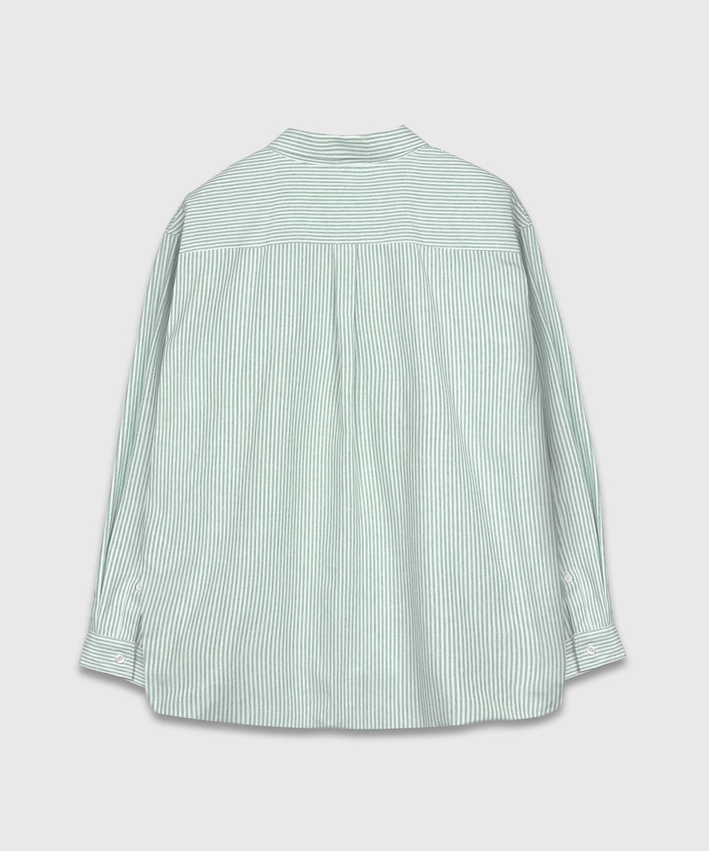 Oxford Stripe Over Shirt Green - detail 1