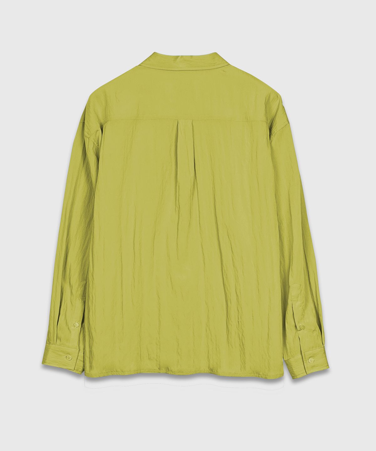 Wrinkle Basic Over Shirt Olive - detail 1