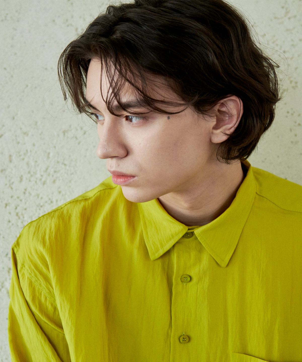 Wrinkle Basic Over Shirt Olive - detail 2