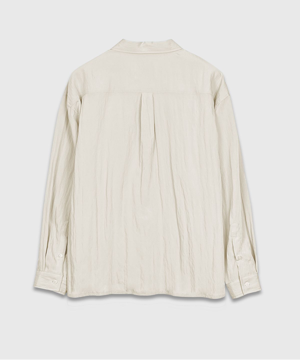 Wrinkle Basic Over Shirt Cream - detail 1