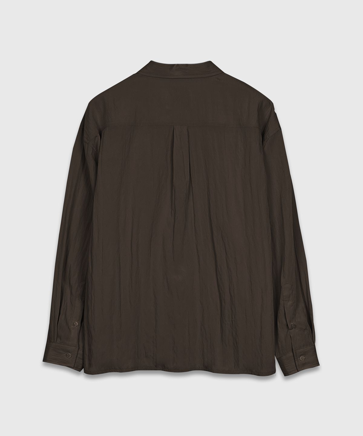 Wrinkle Basic Over Shirt Brown - detail 1