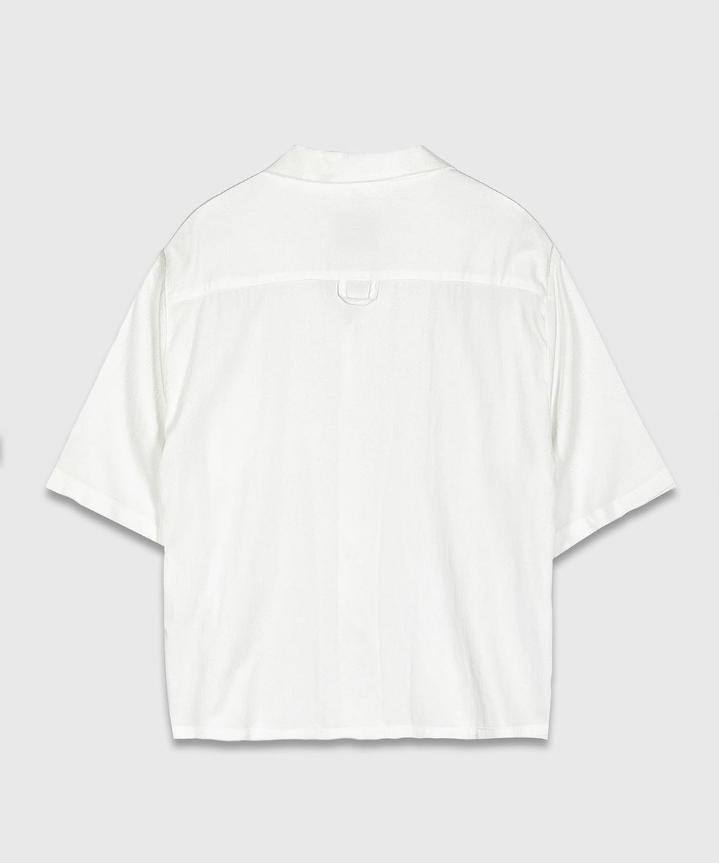 Recycled Open Collar Shirt Ivory - detail 1