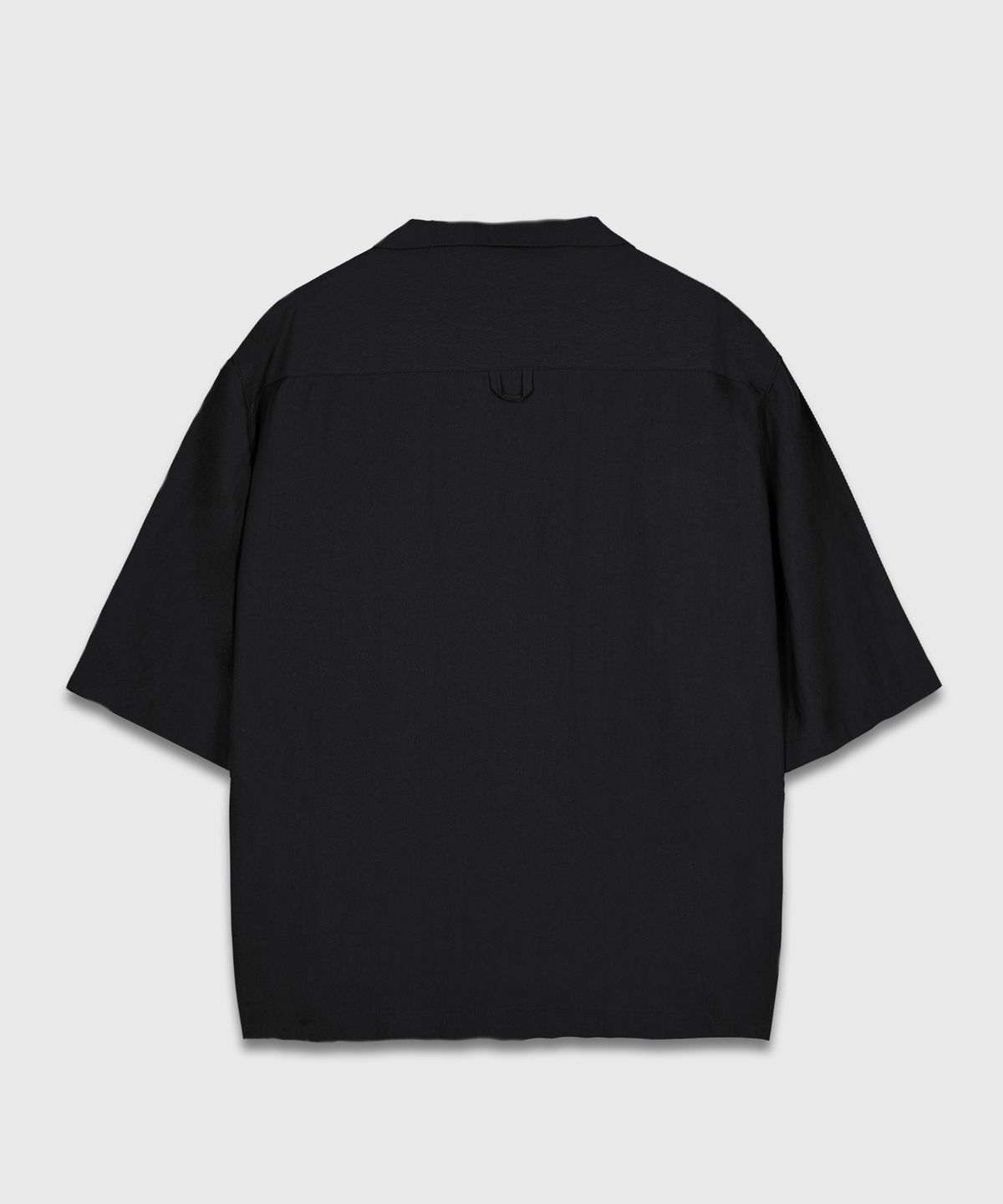 Recycled Open Collar Shirt Black - detail 1