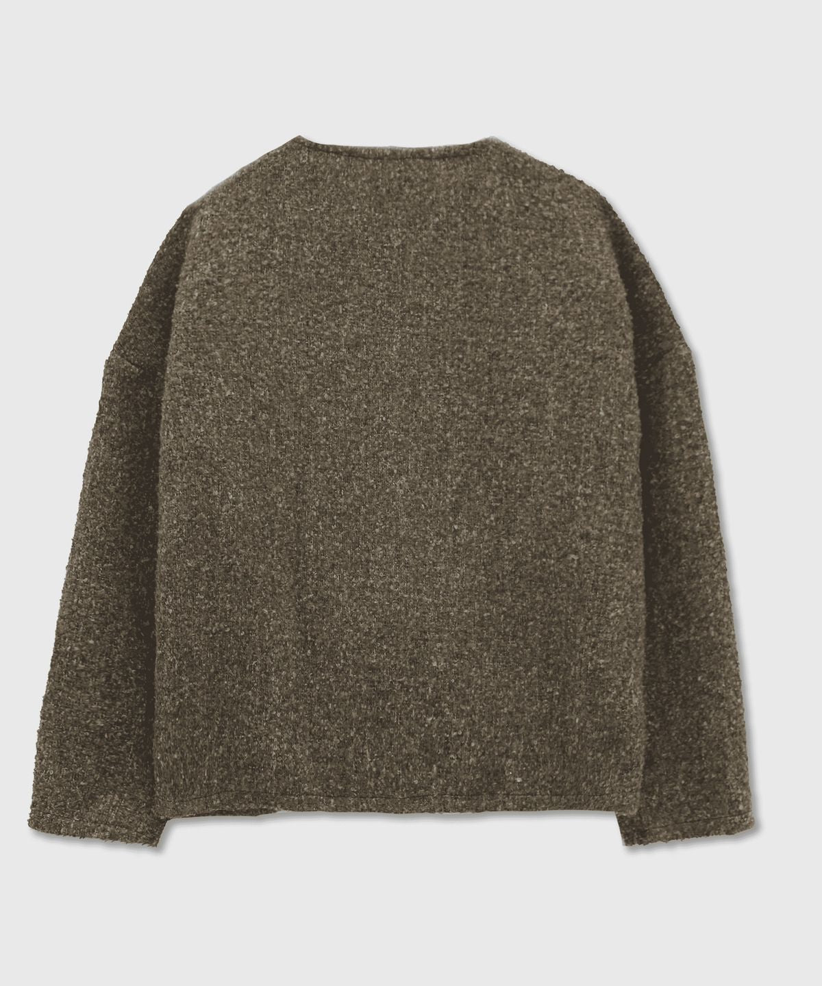 Jacquard Wool Cardigan Khaki - detail 1