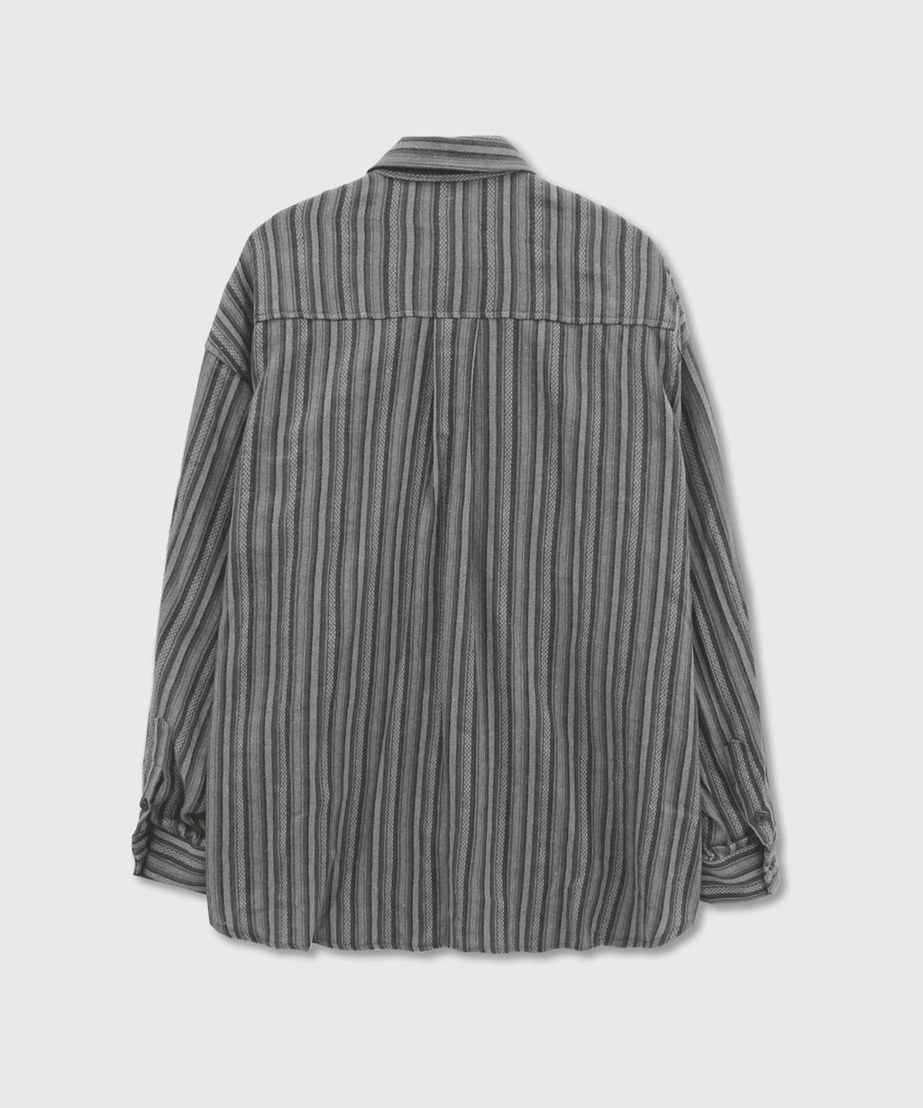 Stripe Fatigue Two Pocket Shirt Black - detail 1