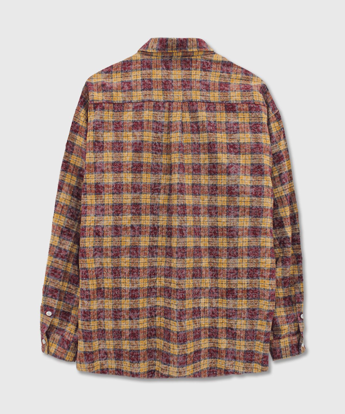 Painted One Pocket Check Shirt Wine - detail 1