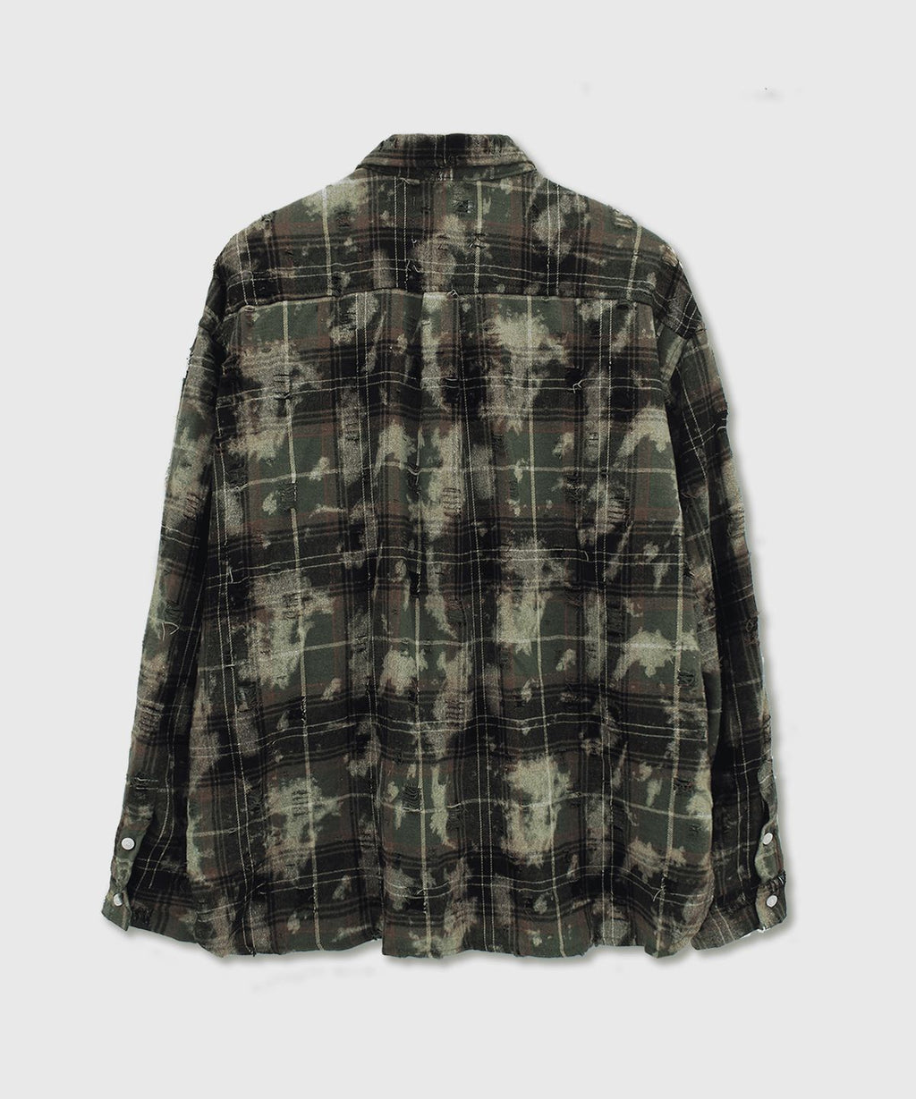 Damage One Pocket Shirt Khaki - detail 1