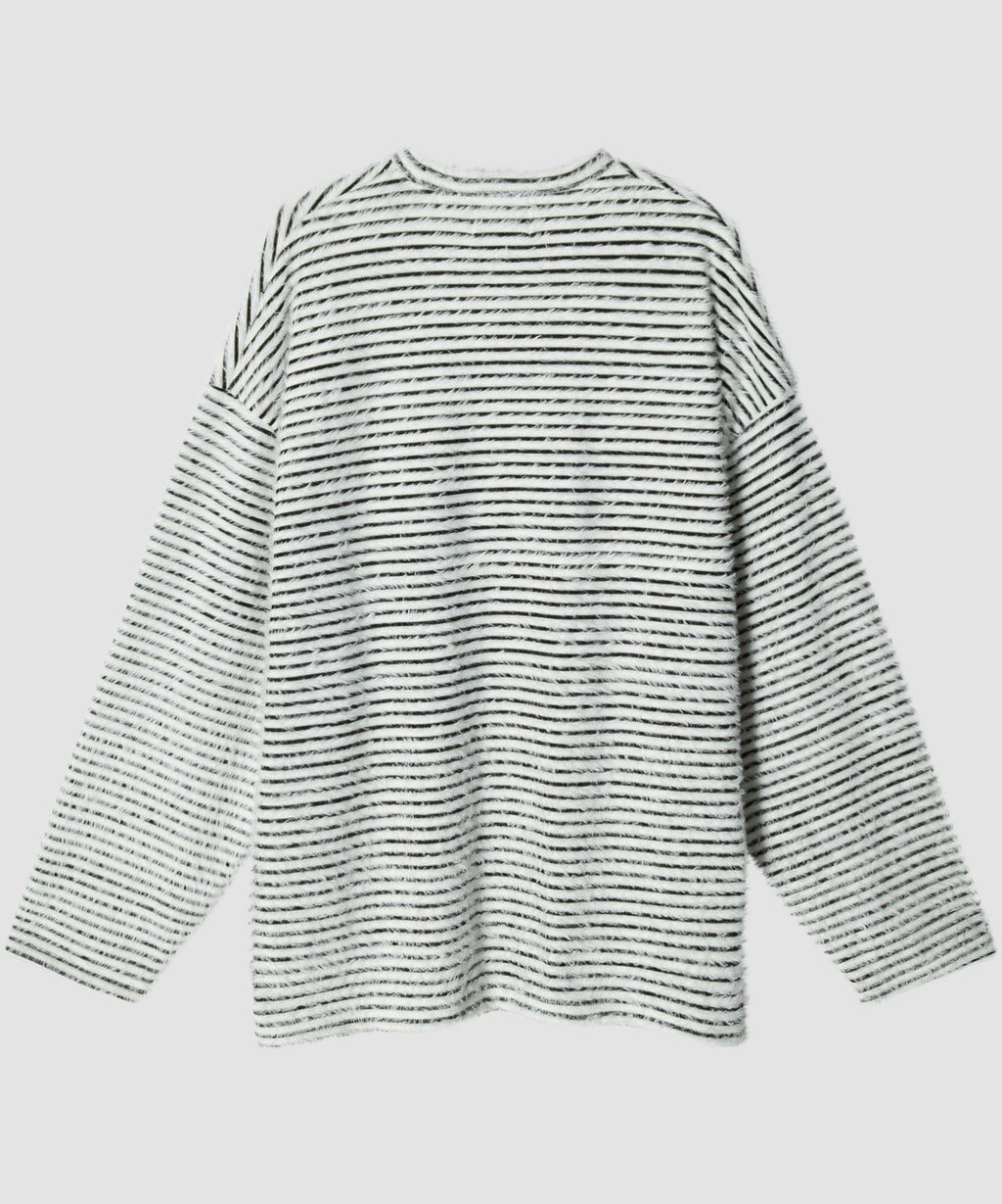 Mohair Over Border Knit White - detail 1