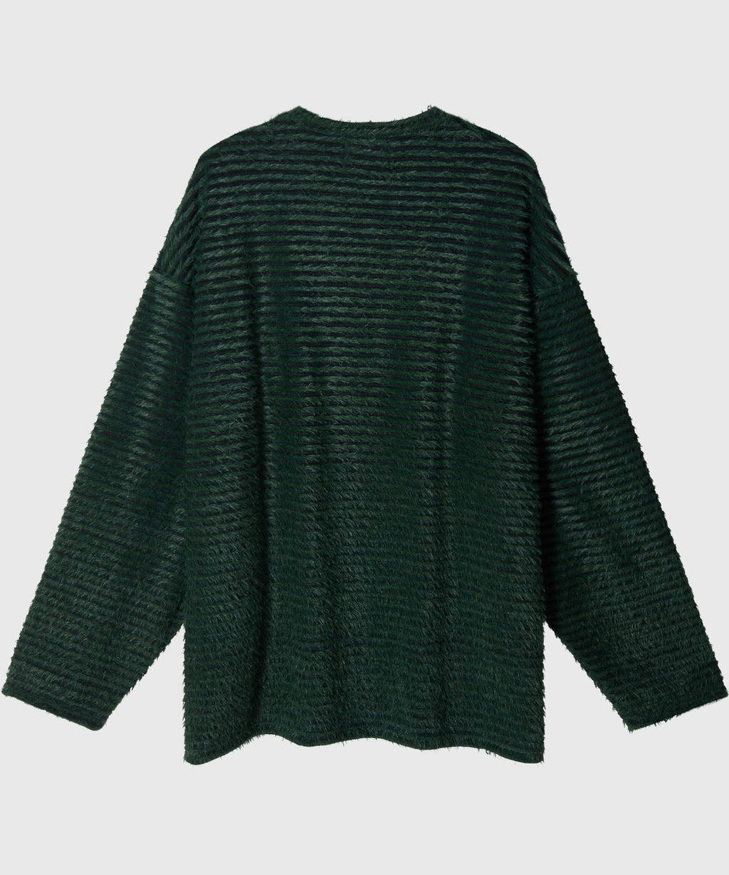 Mohair Over Border Knit Green - detail 1