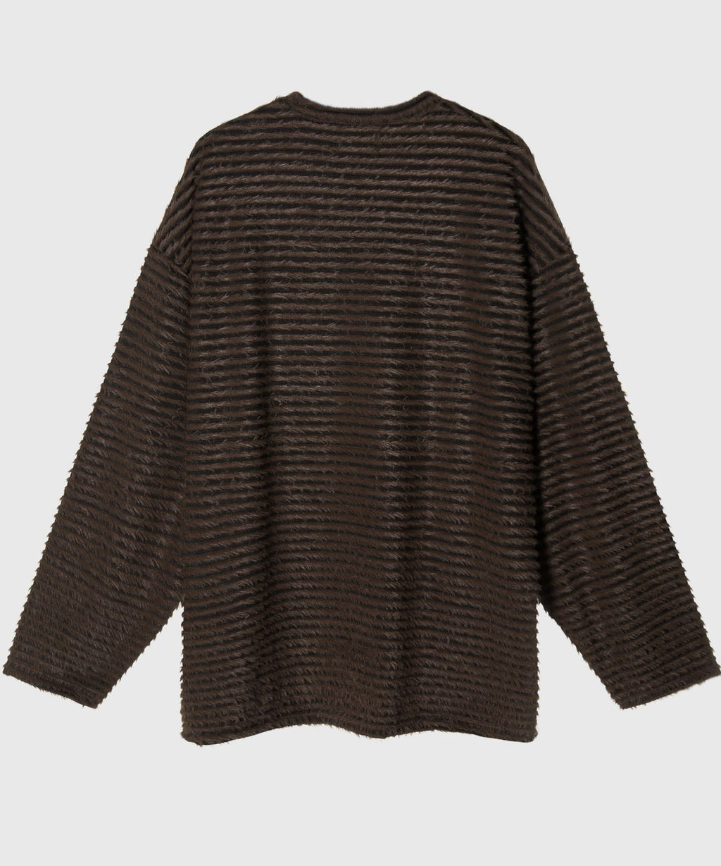 Mohair Over Border Knit Brown - detail 1
