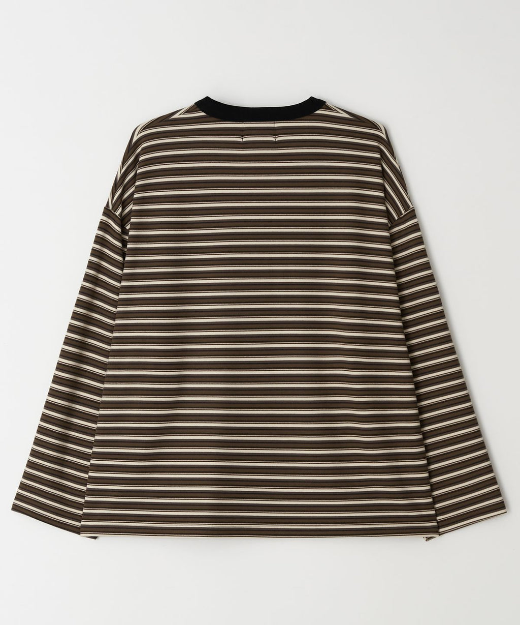 Soft Over Border Knit Brown Ivory - detail 1