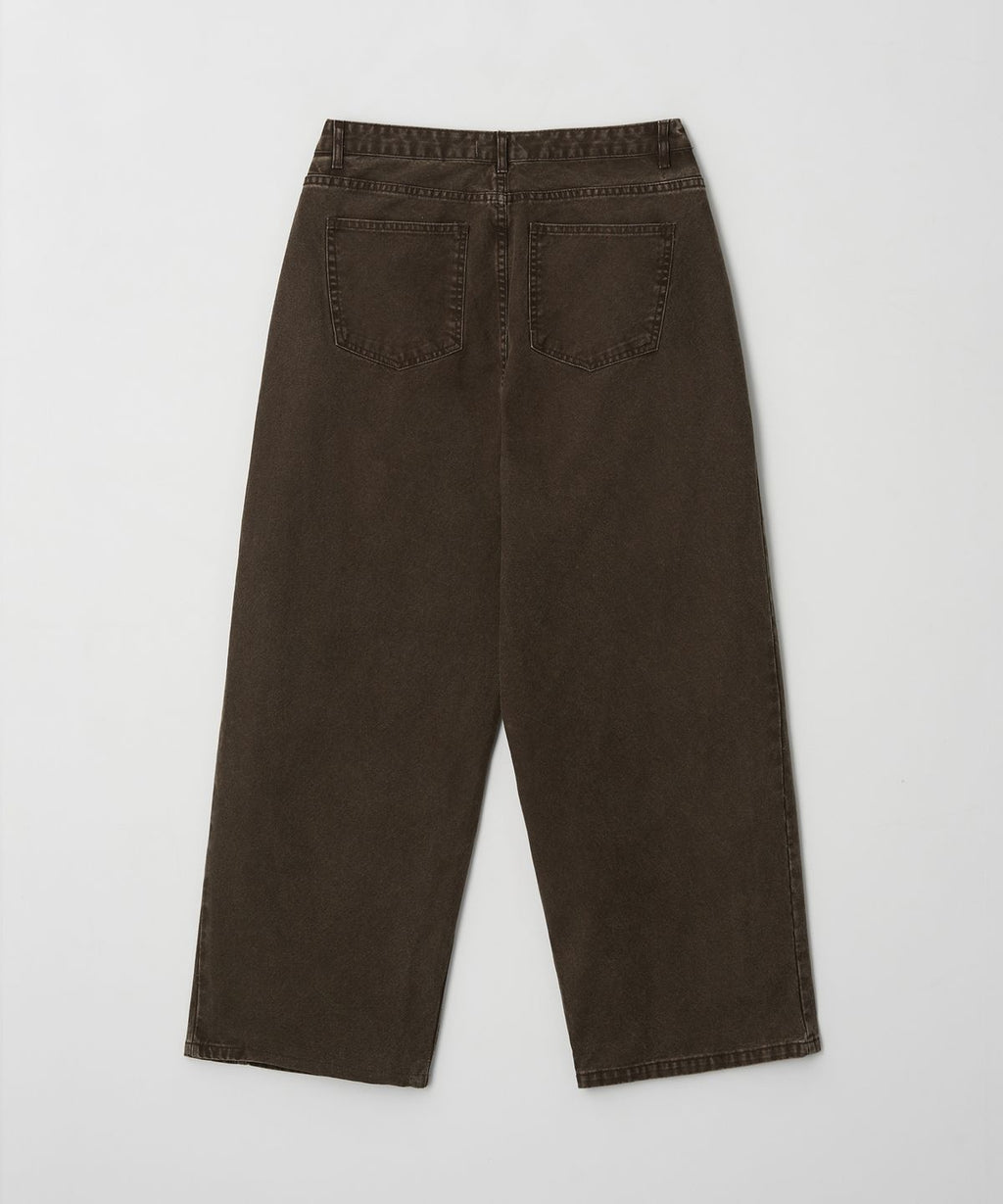 Side Tuck Wide Pants Brown - detail 1