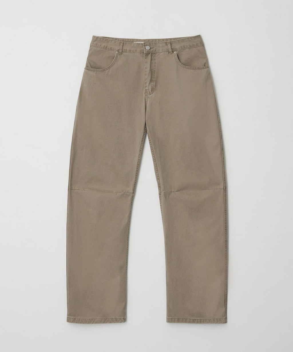 Long Length Curved Pants Beige - detail 1