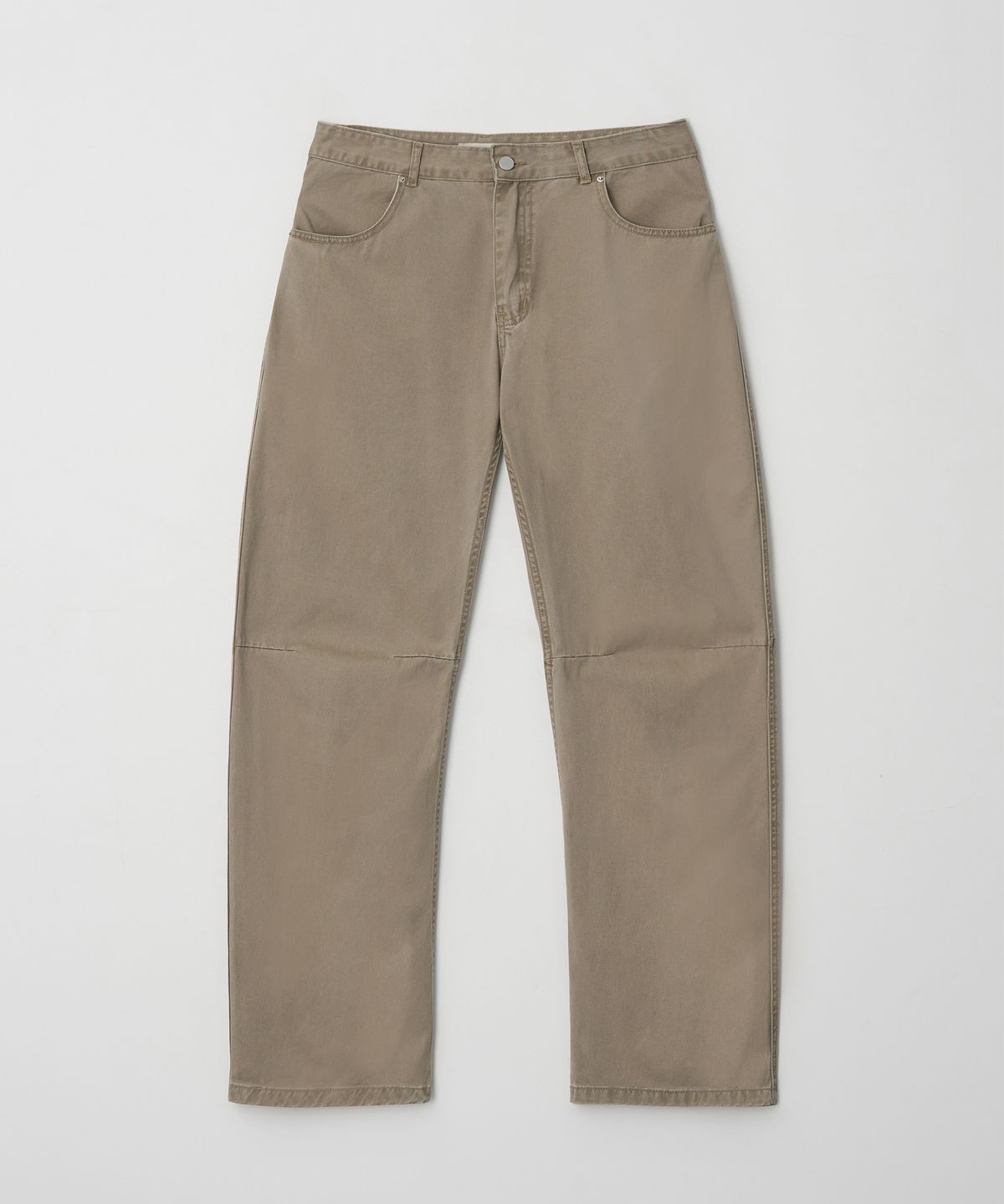 Long Length Curved Pants Beige - detail 1