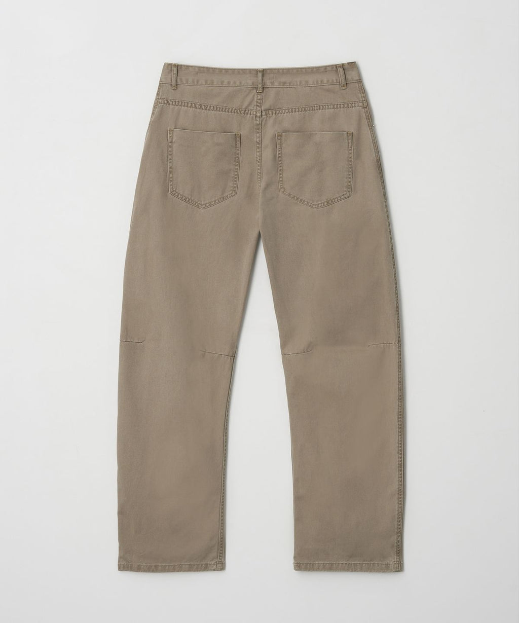 Long Length Curved Pants Beige - detail 2