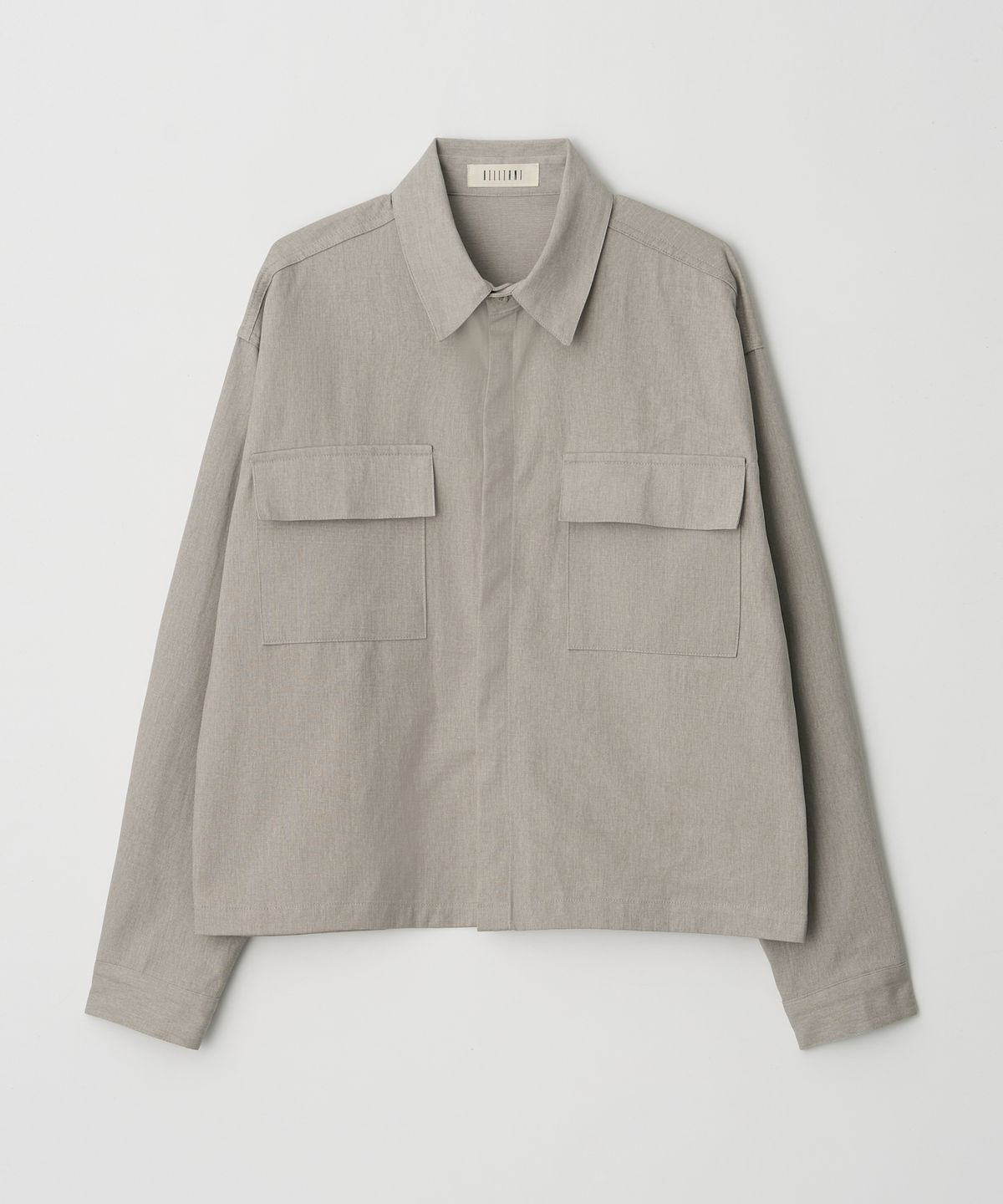 Washed Crop Shirt Jacket Beige - detail 1