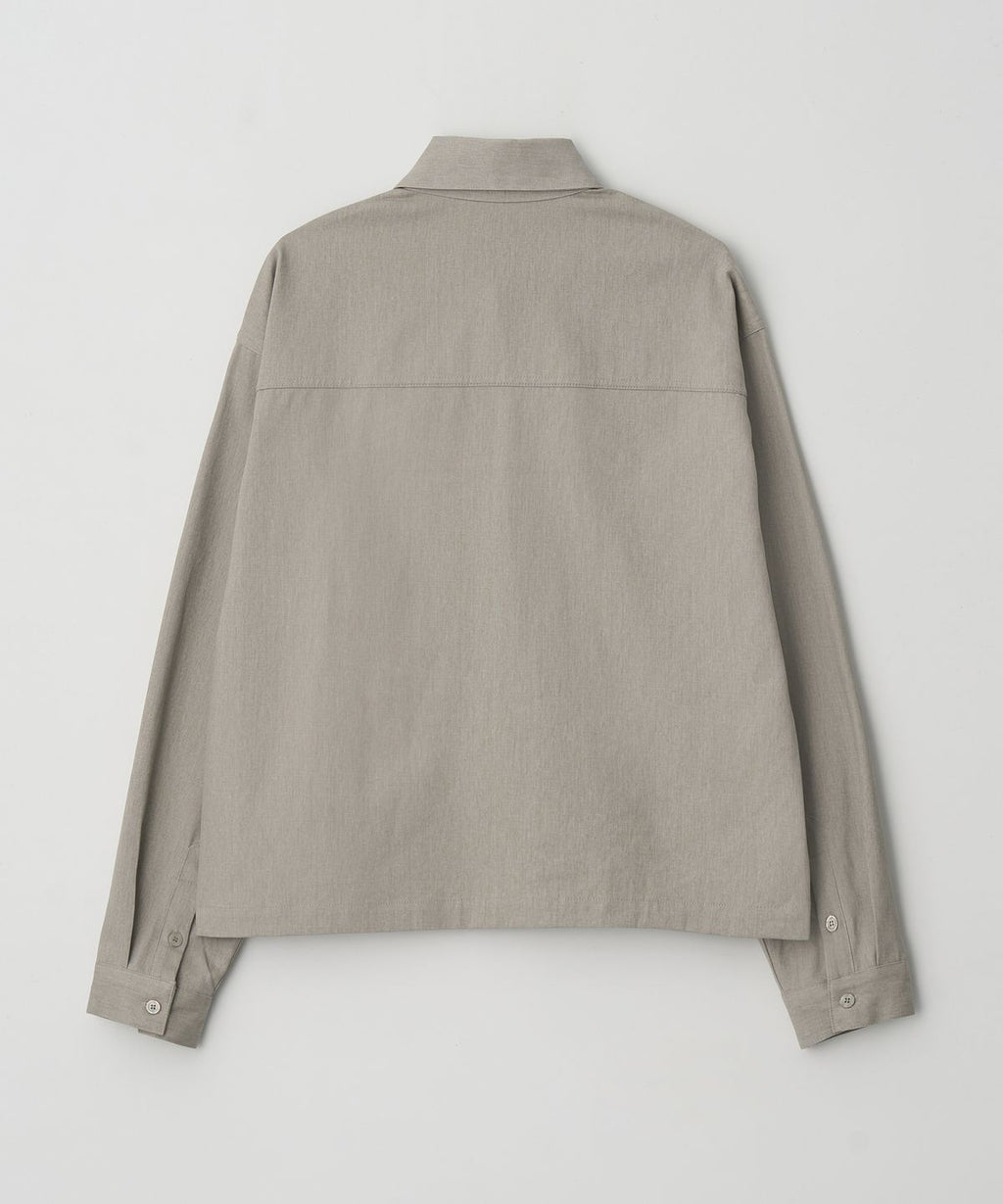 Washed Crop Shirt Jacket Beige - detail 2