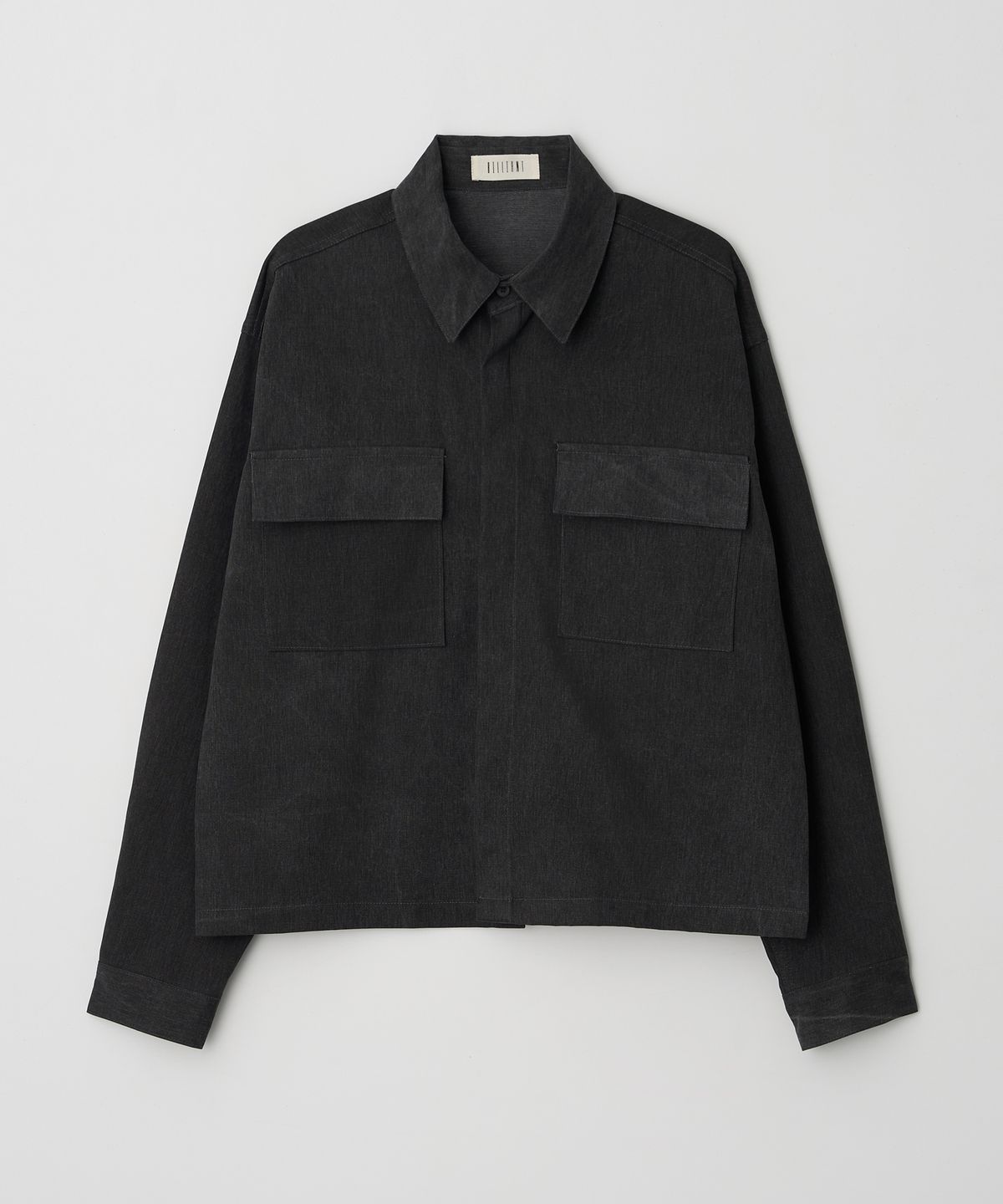 Washed Crop Shirt Jacket Black - detail 1