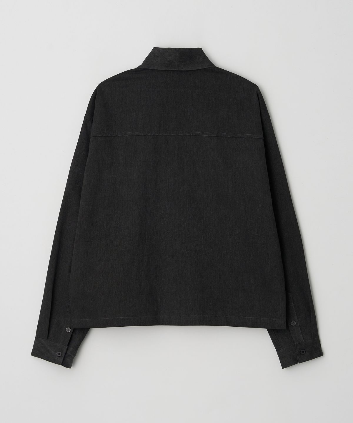 Washed Crop Shirt Jacket Black - detail 2