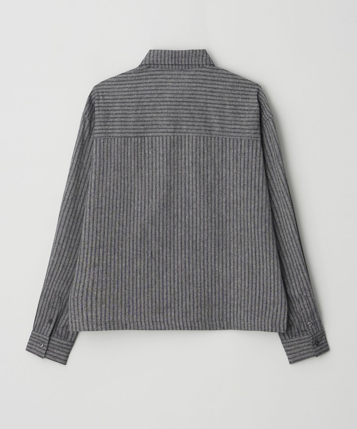 Pintuck Stripe Cropped Shirt Black - detail 1