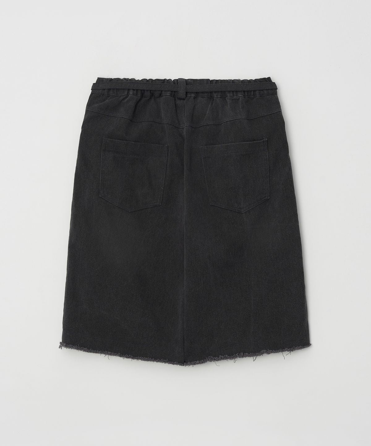 Deep Washed Semi Bermuda Banded Denim Pants Black - detail 2